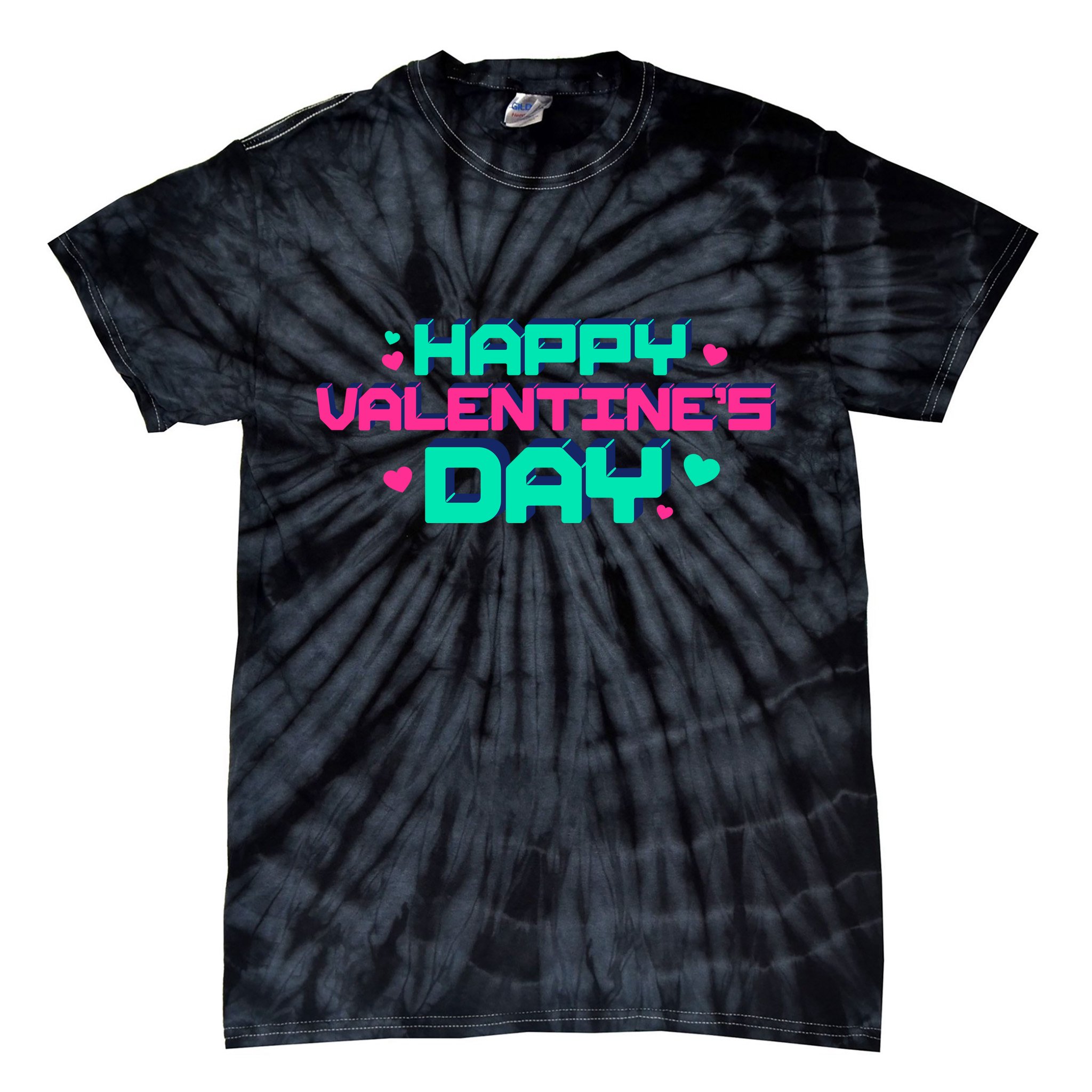 Happy Valentines Day Retro Neon Gift Tie-Dye T-Shirt