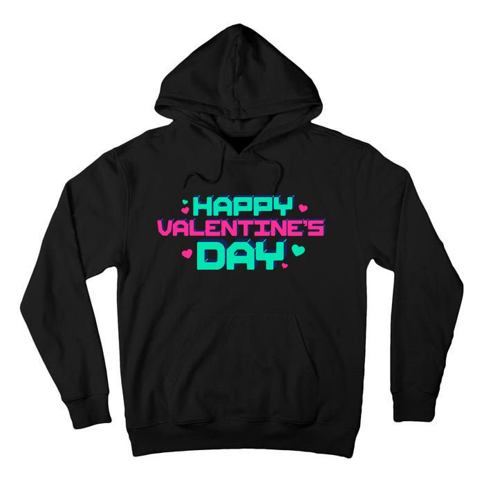 Happy Valentines Day Retro Neon Gift Tall Hoodie