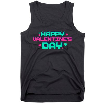 Happy Valentines Day Retro Neon Gift Tank Top