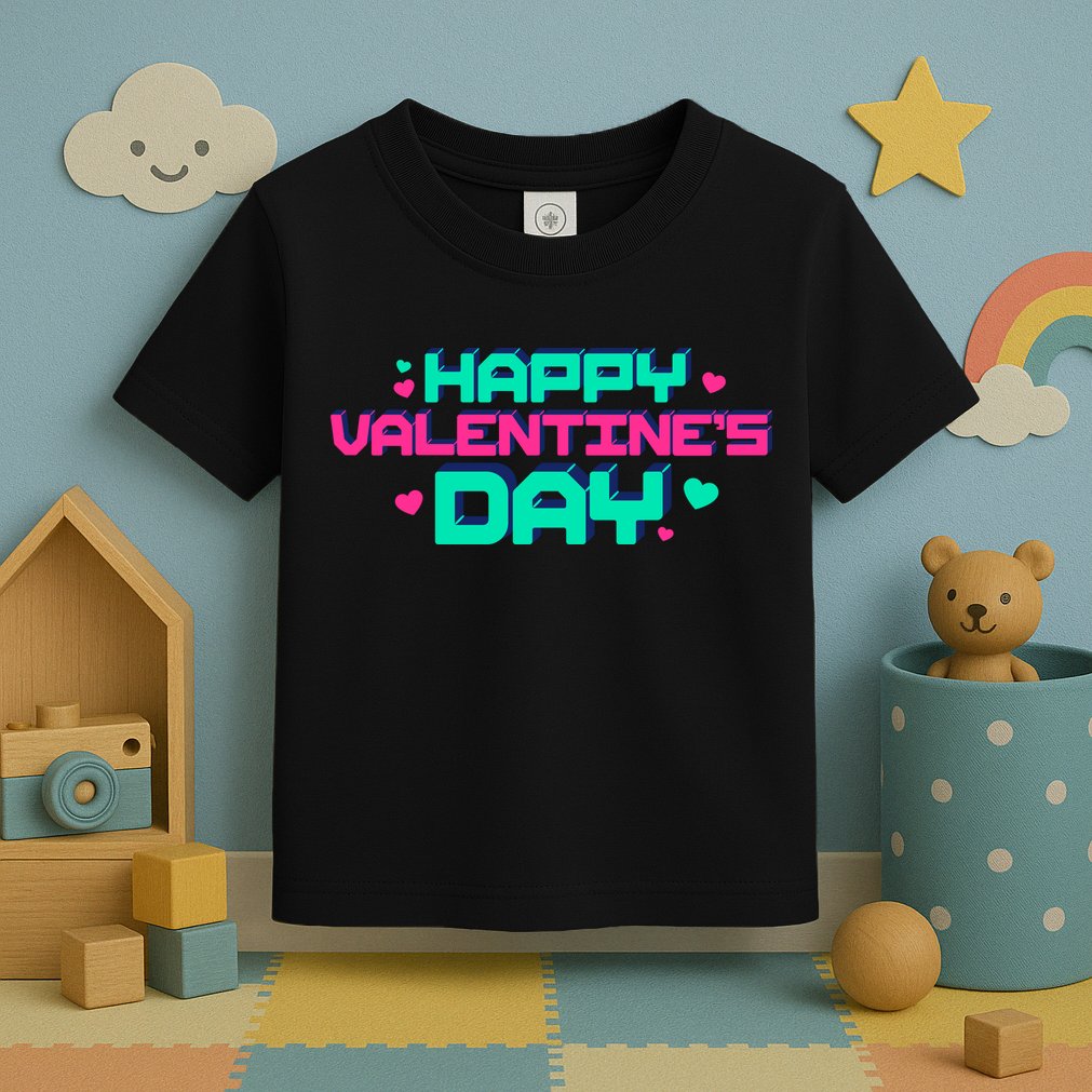 Happy Valentines Day Retro Neon Gift Toddler T-Shirt