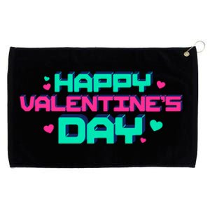 Happy Valentines Day Retro Neon Gift Grommeted Golf Towel