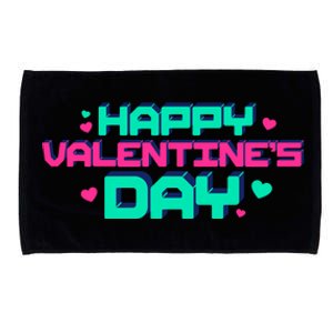 Happy Valentines Day Retro Neon Gift Microfiber Hand Towel