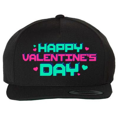 Happy Valentines Day Retro Neon Gift Wool Snapback Cap