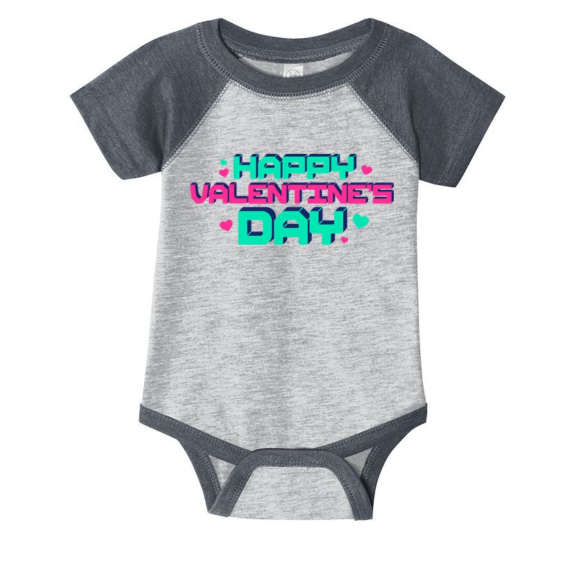 Happy Valentines Day Retro Neon Gift Infant Baby Jersey Bodysuit