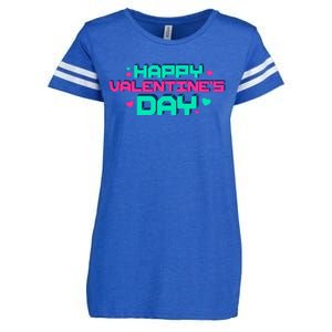 Happy Valentines Day Retro Neon Gift Enza Ladies Jersey Football T-Shirt