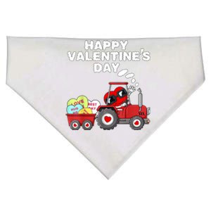 Happy Valentines Day Heart In Tractor Funny Great Gift USA-Made Doggie Bandana