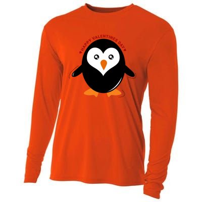 Happy Valentines Day Penguin Love Gift Cooling Performance Long Sleeve Crew