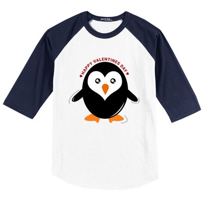 Happy Valentines Day Penguin Love Gift Baseball Sleeve Shirt