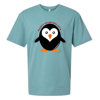 Happy Valentines Day Penguin Love Gift Sueded Cloud Jersey T-Shirt