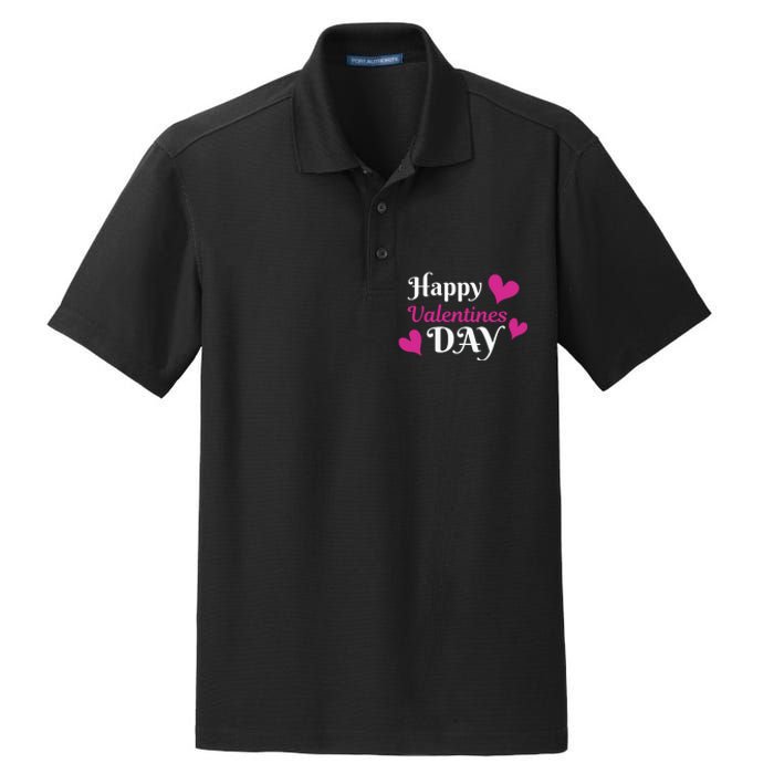 Happy Valentine's Day Dry Zone Grid Polo