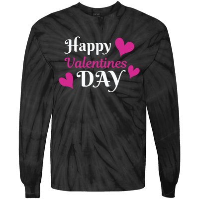 Happy Valentine's Day Tie-Dye Long Sleeve Shirt