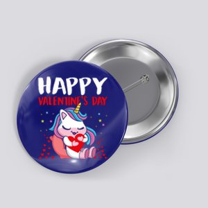 Happy Valentines Day Unicorn Heart Cute Gift Button