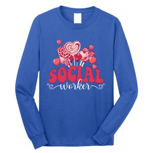 Happy Valentines Day Heart Lollipop Funny Social Worker Gift Long Sleeve Shirt