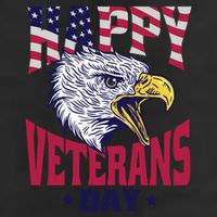 Happy Veterans Day Eagle 7 Panel Mesh Trucker Snapback Hat