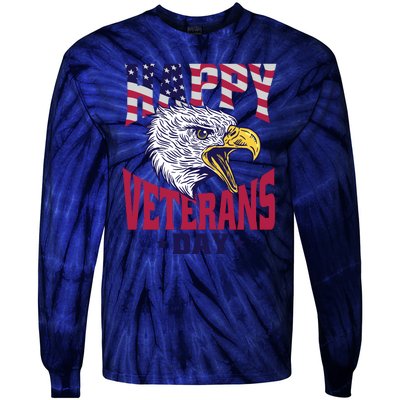 Happy Veterans Day Eagle Tie-Dye Long Sleeve Shirt