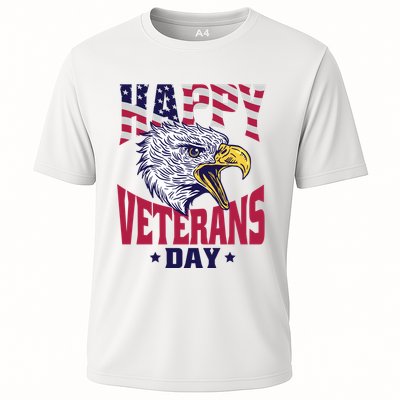 Happy Veterans Day Eagle Cooling Performance Crew T-Shirt