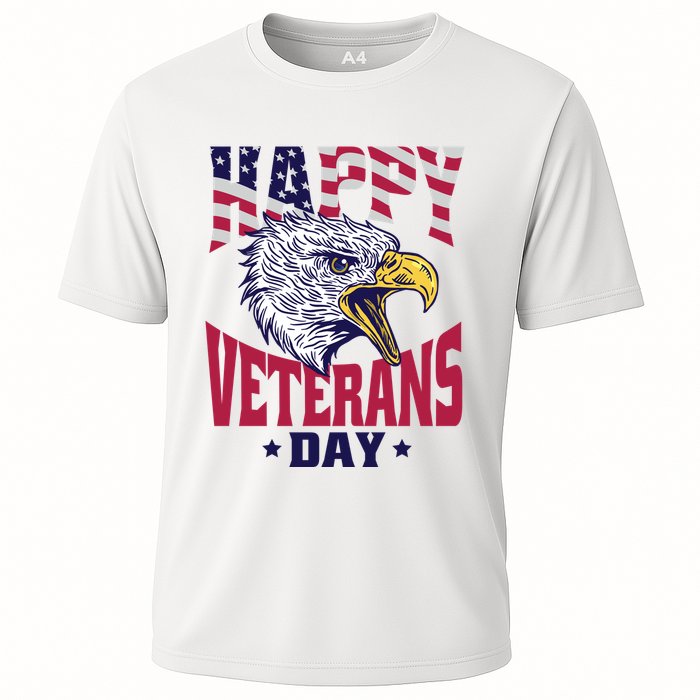 Happy Veterans Day Eagle Cooling Performance Crew T-Shirt