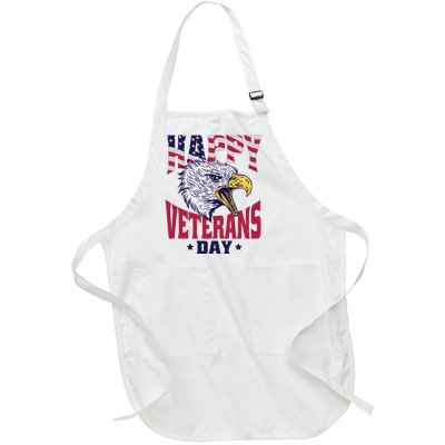 Happy Veterans Day Eagle Full-Length Apron With Pockets