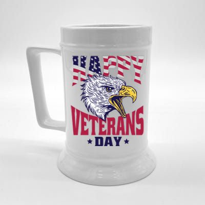 Happy Veterans Day Eagle Beer Stein