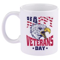 Happy Veterans Day Eagle 11oz C Handle Ceramic Mug