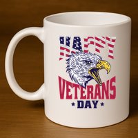Happy Veterans Day Eagle 11oz C Handle Ceramic Mug