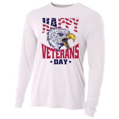 Happy Veterans Day Eagle Cooling Performance Long Sleeve Crew