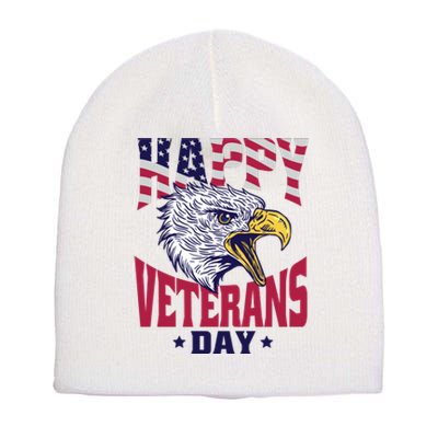 Happy Veterans Day Eagle Short Acrylic Beanie