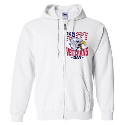 Happy Veterans Day Eagle Full Zip Hoodie