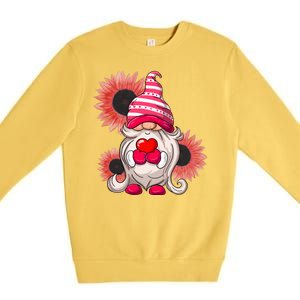 Happy Valentine's Day Gnome Sunflower Premium Crewneck Sweatshirt