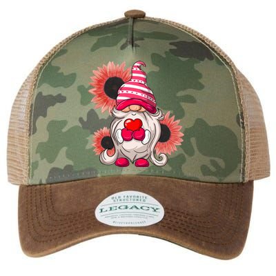 Happy Valentine's Day Gnome Sunflower Legacy Tie Dye Trucker Hat