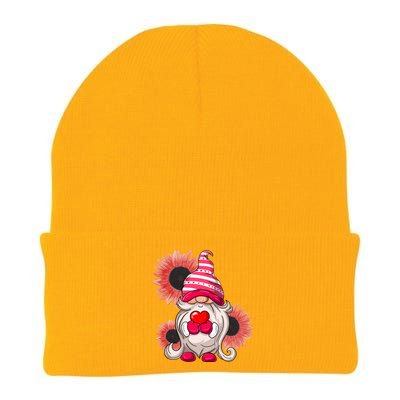 Happy Valentine's Day Gnome Sunflower Knit Cap Winter Beanie