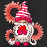 Happy Valentine's Day Gnome Sunflower 7 Panel Mesh Trucker Snapback Hat