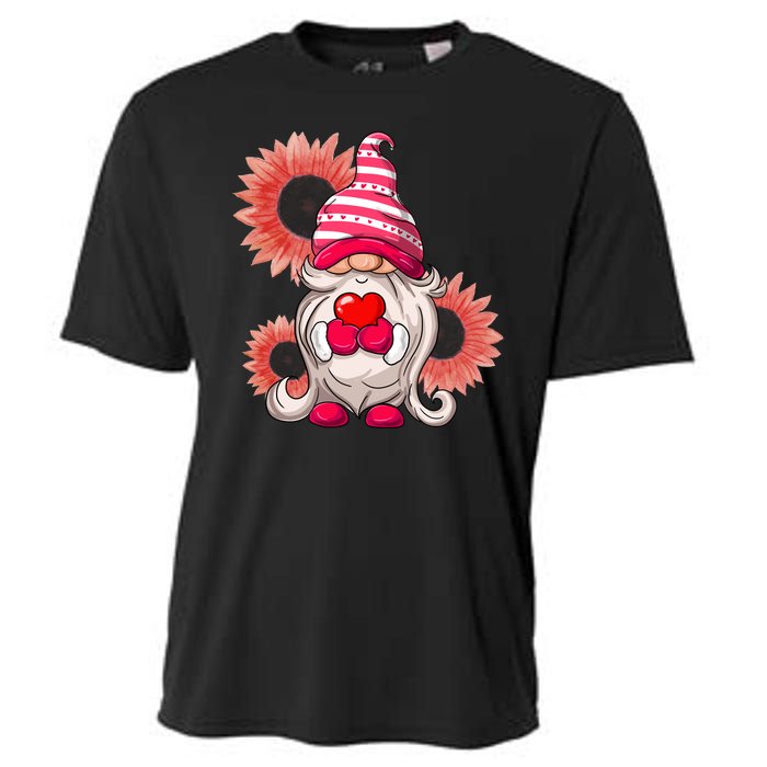 Happy Valentine's Day Gnome Sunflower Cooling Performance Crew T-Shirt