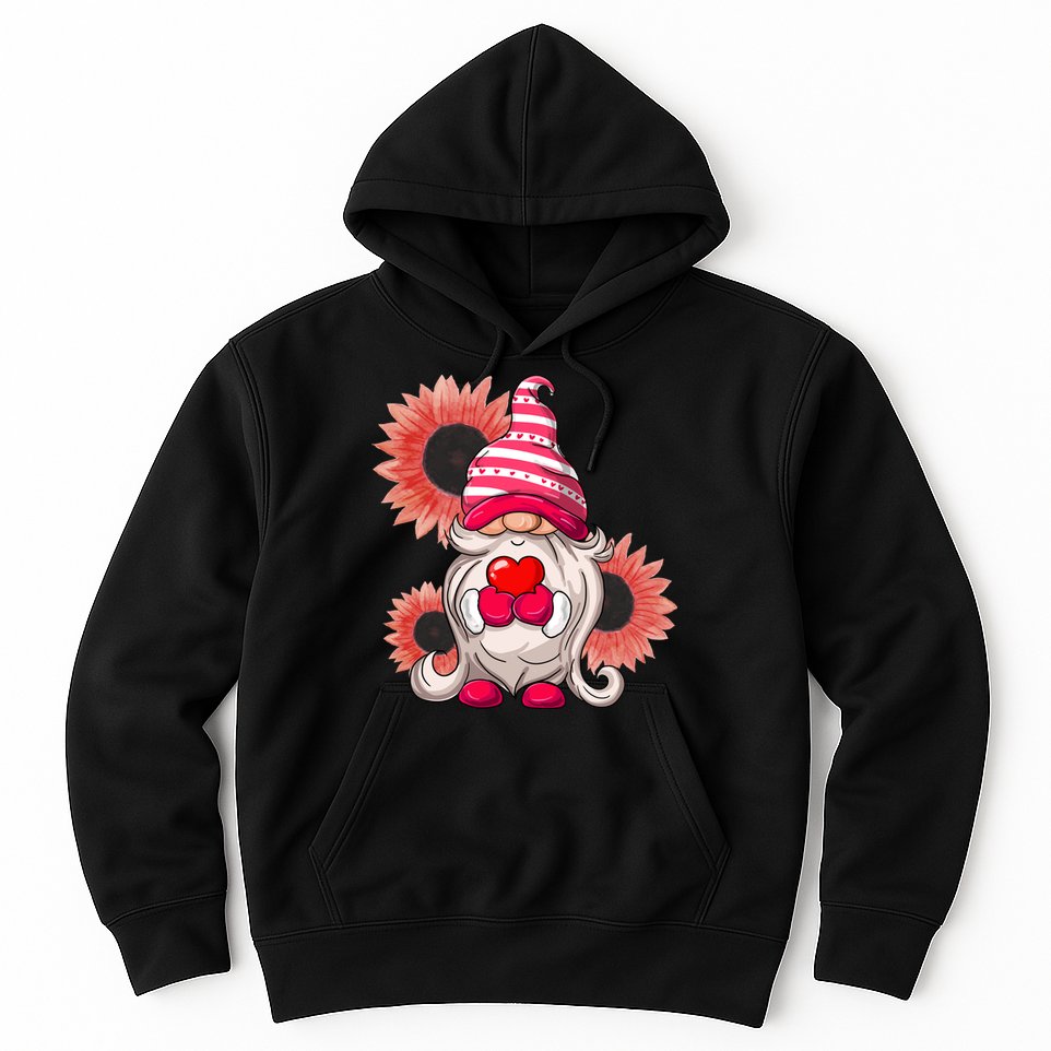 Happy Valentine's Day Gnome Sunflower Hoodie