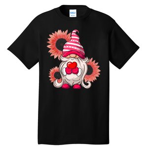 Happy Valentine's Day Gnome Sunflower Tall T-Shirt