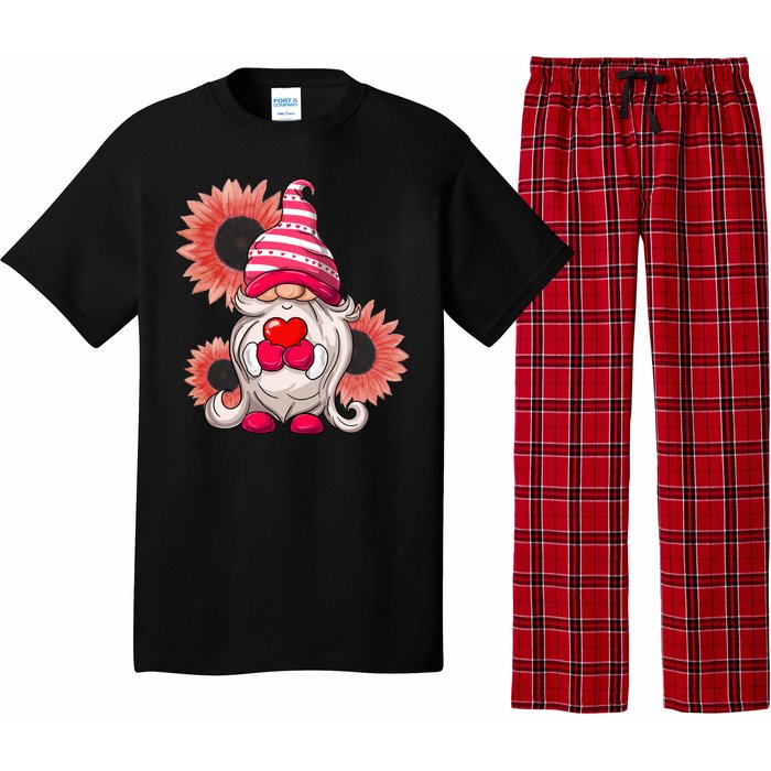 Happy Valentine's Day Gnome Sunflower Pajama Set