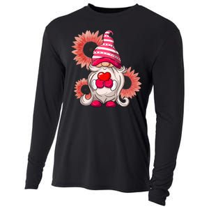 Happy Valentine's Day Gnome Sunflower Cooling Performance Long Sleeve Crew