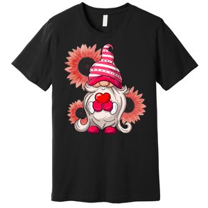 Happy Valentine's Day Gnome Sunflower Premium T-Shirt