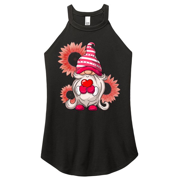 Happy Valentine's Day Gnome Sunflower Women's Perfect Tri Rocker Tank