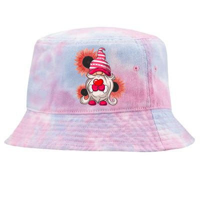 Happy Valentine's Day Gnome Sunflower Tie-Dyed Bucket Hat