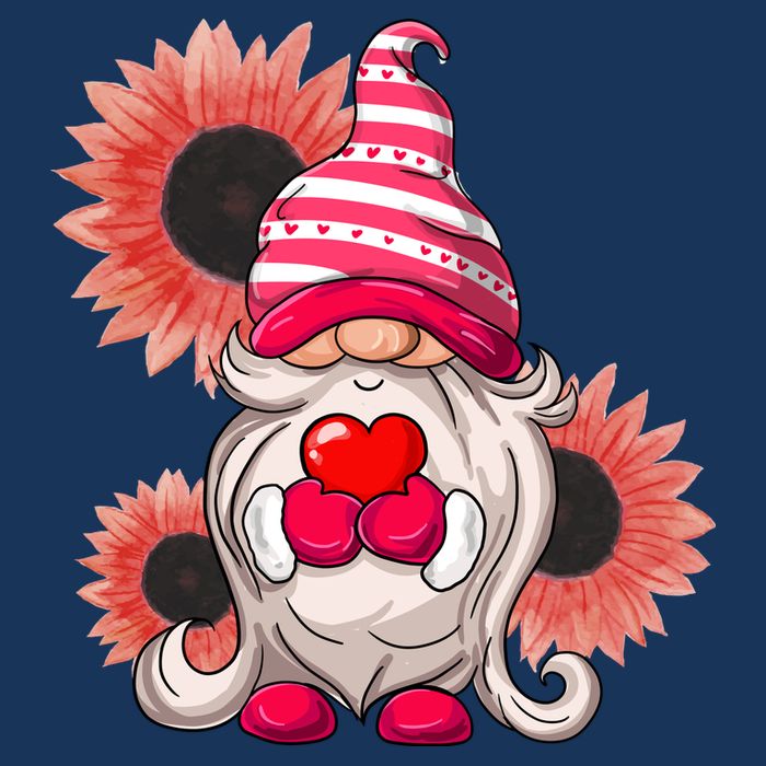 Happy Valentine's Day Gnome Sunflower Infant Baby Jersey Bodysuit