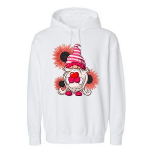 Happy Valentine's Day Gnome Sunflower Garment-Dyed Fleece Hoodie