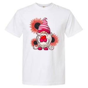 Happy Valentine's Day Gnome Sunflower Garment-Dyed Heavyweight T-Shirt