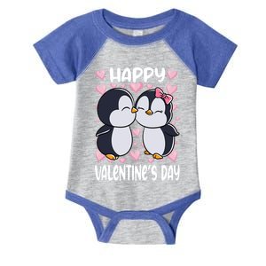 Happy Valentine's Day Couple Penguins Valentines Day Great Gift Infant Baby Jersey Bodysuit