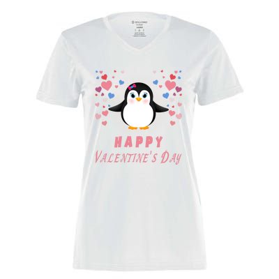 Happy Valentine's Day Cute Penguin Lovers Gift Women's Momentum V-Neck T-Shirt