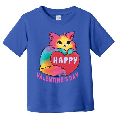 Happy Valentine's Day Love Cat Funny Gift Toddler T-Shirt