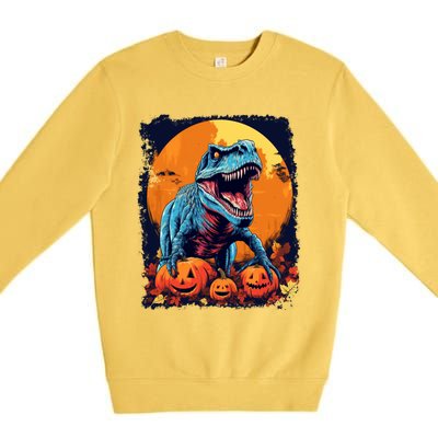 Halloween Vintage Dinosaur Trex Gift Premium Crewneck Sweatshirt