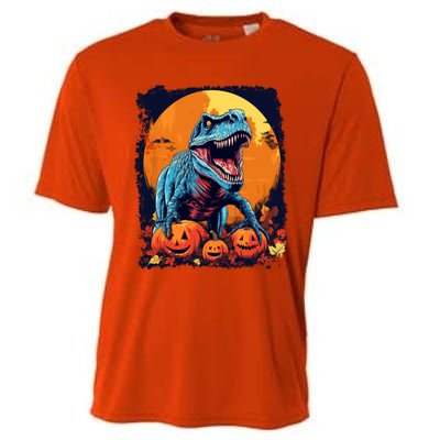 Halloween Vintage Dinosaur Trex Gift Cooling Performance Crew T-Shirt