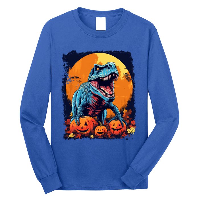 Halloween Vintage Dinosaur Trex Gift Long Sleeve Shirt