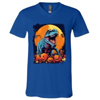 Halloween Vintage Dinosaur Trex Gift V-Neck T-Shirt